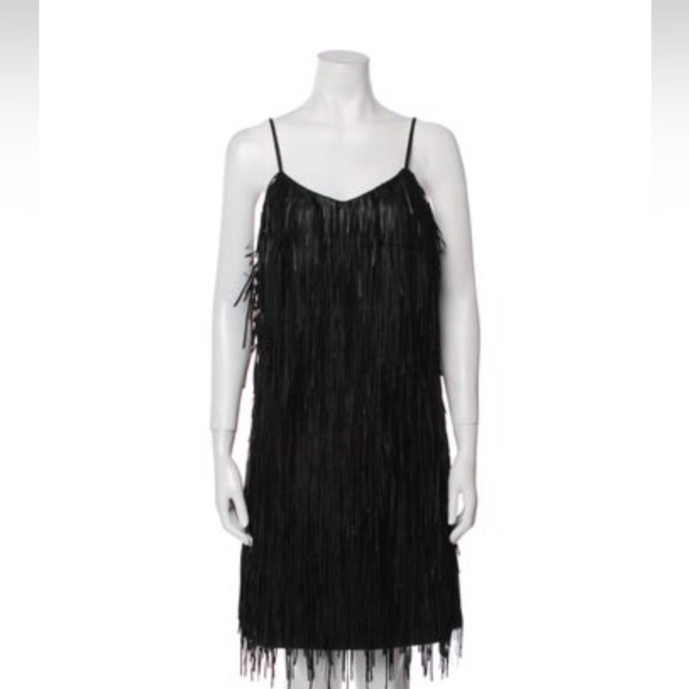 Michael Kors Collection lamb leather fringe dress